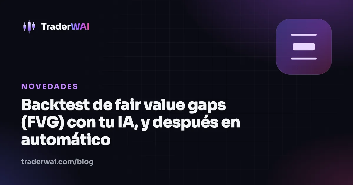Backtest de fair value gaps (FVG) con tu IA, y después en automático