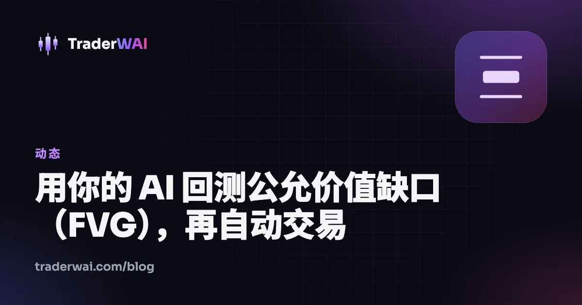 用你的 AI 回测公允价值缺口(FVG),再自动交易